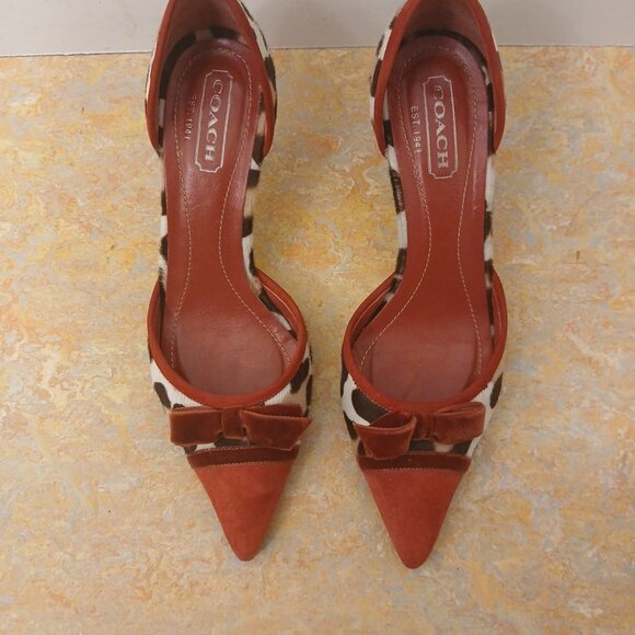 Coach Pony Hair Cheetah Pumps HEELS - Picture 2 of 14